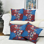 Personalised Newcastle Knights Pillow Cover Polynesian Tribal Pattern With Rugby Knight Mascot Art