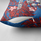 Personalised Newcastle Knights Pillow Cover Polynesian Tribal Pattern With Rugby Knight Mascot Art