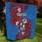 Personalised Newcastle Knights Quilt Polynesian Tribal Pattern With Rugby Knight Mascot Art