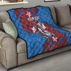 Personalised Newcastle Knights Quilt Polynesian Tribal Pattern With Rugby Knight Mascot Art