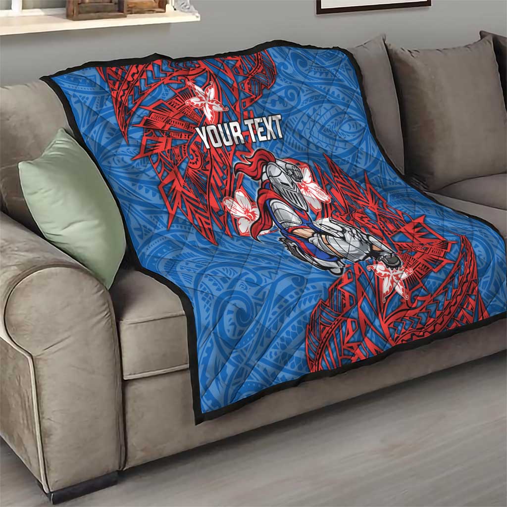 Personalised Newcastle Knights Quilt Polynesian Tribal Pattern With Rugby Knight Mascot Art