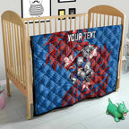 Personalised Newcastle Knights Quilt Polynesian Tribal Pattern With Rugby Knight Mascot Art