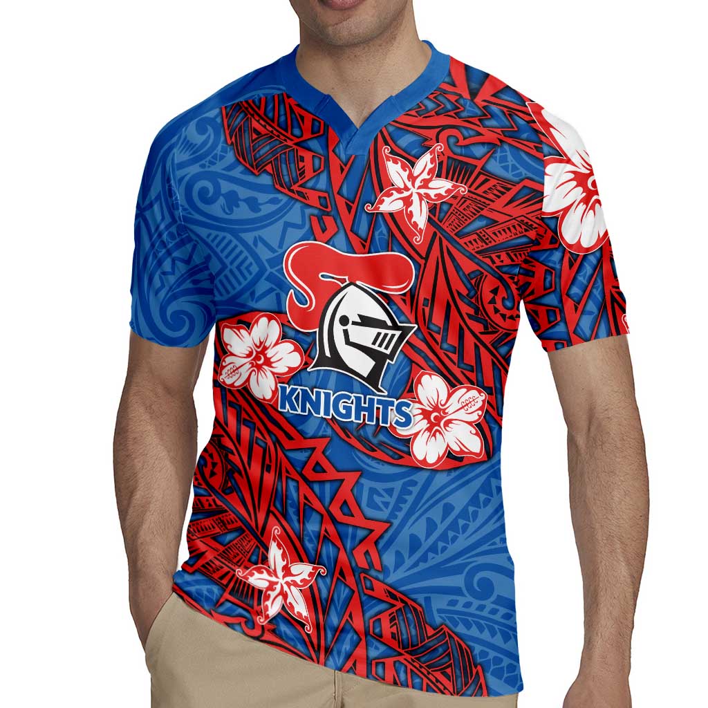 Personalised Newcastle Knights Rugby Jersey Polynesian Tribal Pattern With Rugby Knight Mascot Art