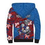 Personalised Newcastle Knights Sherpa Hoodie Polynesian Tribal Pattern With Rugby Knight Mascot Art
