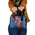 Personalised Newcastle Knights Shoulder Handbag Polynesian Tribal Pattern With Rugby Knight Mascot Art