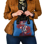 Personalised Newcastle Knights Shoulder Handbag Polynesian Tribal Pattern With Rugby Knight Mascot Art