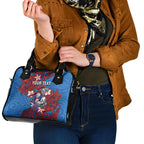Personalised Newcastle Knights Shoulder Handbag Polynesian Tribal Pattern With Rugby Knight Mascot Art