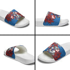 Personalised Newcastle Knights Slide Sandals Polynesian Tribal Pattern With Rugby Knight Mascot Art