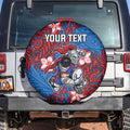 Personalised Newcastle Knights Spare Tire Cover Polynesian Tribal Pattern With Rugby Knight Mascot Art