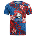 Personalised Newcastle Knights T Shirt Polynesian Tribal Pattern With Rugby Knight Mascot Art