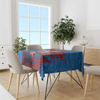 Personalised Newcastle Knights Tablecloth Polynesian Tribal Pattern With Rugby Knight Mascot Art