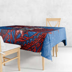 Personalised Newcastle Knights Tablecloth Polynesian Tribal Pattern With Rugby Knight Mascot Art