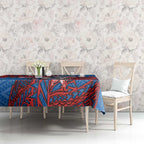 Personalised Newcastle Knights Tablecloth Polynesian Tribal Pattern With Rugby Knight Mascot Art