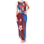 Personalised Newcastle Knights Tank Maxi Dress Polynesian Tribal Pattern With Rugby Knight Mascot Art