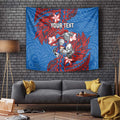 Personalised Newcastle Knights Tapestry Polynesian Tribal Pattern With Rugby Knight Mascot Art