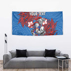 Personalised Newcastle Knights Tapestry Polynesian Tribal Pattern With Rugby Knight Mascot Art