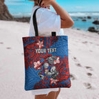 Personalised Newcastle Knights Tote Bag Polynesian Tribal Pattern With Rugby Knight Mascot Art