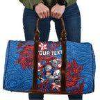 Personalised Newcastle Knights Travel Bag Polynesian Tribal Pattern With Rugby Knight Mascot Art