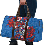 Personalised Newcastle Knights Travel Bag Polynesian Tribal Pattern With Rugby Knight Mascot Art