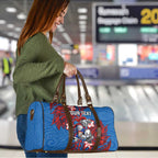 Personalised Newcastle Knights Travel Bag Polynesian Tribal Pattern With Rugby Knight Mascot Art