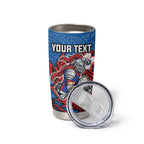 Personalised Newcastle Knights Tumbler Cup Polynesian Tribal Pattern With Rugby Knight Mascot Art
