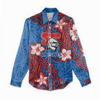 Personalised Newcastle Knights Women Casual Shirt Polynesian Tribal Pattern With Rugby Knight Mascot Art