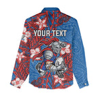 Personalised Newcastle Knights Women Casual Shirt Polynesian Tribal Pattern With Rugby Knight Mascot Art