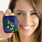 Personalised New Zealand Warriors AirPods Case Polynesian Tribal Pattern With Rugby Warrior Mascot Art