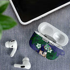Personalised New Zealand Warriors AirPods Case Polynesian Tribal Pattern With Rugby Warrior Mascot Art