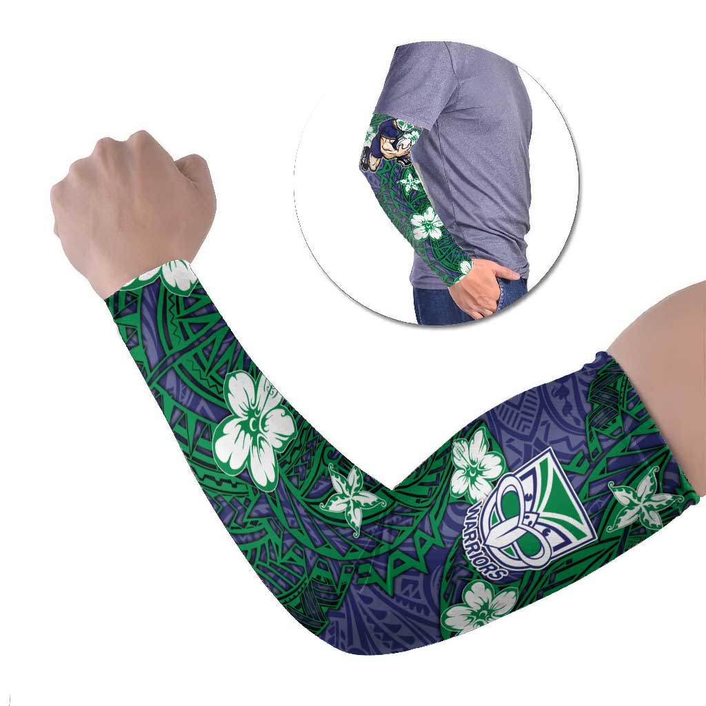 Personalised New Zealand Warriors Arm Sleeves Polynesian Tribal Pattern With Rugby Warrior Mascot Art