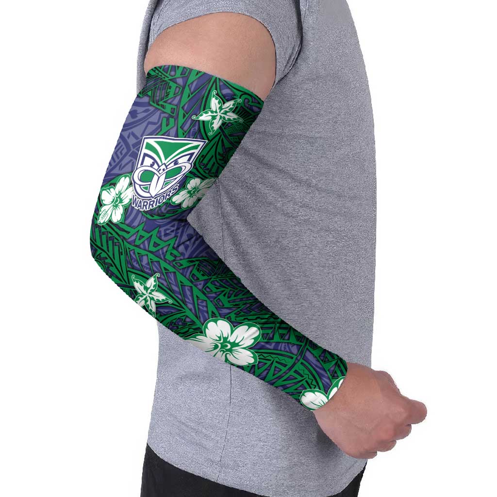 Personalised New Zealand Warriors Arm Sleeves Polynesian Tribal Pattern With Rugby Warrior Mascot Art