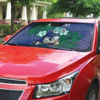 Personalised New Zealand Warriors Auto Sun Shade Polynesian Tribal Pattern With Rugby Warrior Mascot Art