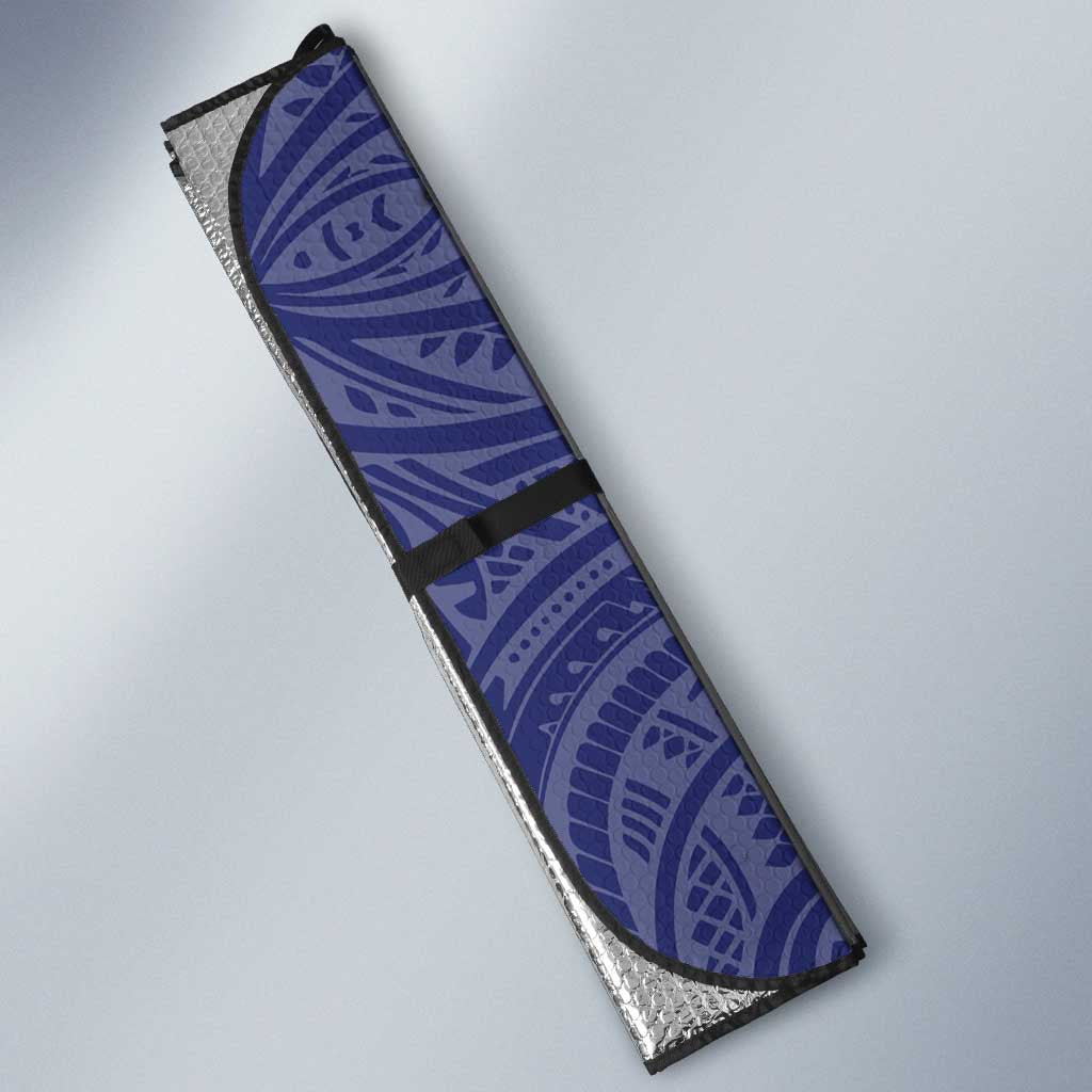 Personalised New Zealand Warriors Auto Sun Shade Polynesian Tribal Pattern With Rugby Warrior Mascot Art