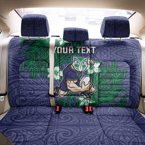 Personalised New Zealand Warriors Back Car Seat Cover Polynesian Tribal Pattern With Rugby Warrior Mascot Art