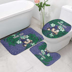 Personalised New Zealand Warriors Bathroom Set Polynesian Tribal Pattern With Rugby Warrior Mascot Art
