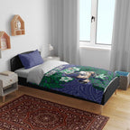 Personalised New Zealand Warriors Bedding Set Polynesian Tribal Pattern With Rugby Warrior Mascot Art