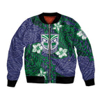 Personalised New Zealand Warriors Bomber Jacket Polynesian Tribal Pattern With Rugby Warrior Mascot Art