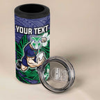 Personalised New Zealand Warriors 4 in 1 Can Cooler Tumbler Polynesian Tribal Pattern With Rugby Warrior Mascot Art