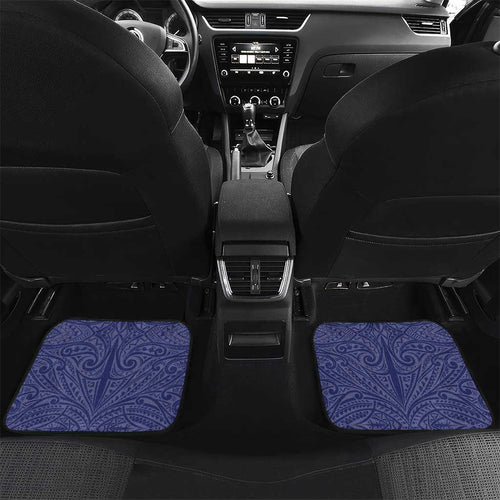 Personalised New Zealand Warriors Car Mats Polynesian Tribal Pattern With Rugby Warrior Mascot Art