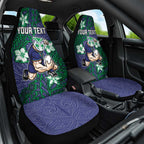 Personalised New Zealand Warriors Car Seat Cover Polynesian Tribal Pattern With Rugby Warrior Mascot Art