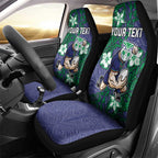 Personalised New Zealand Warriors Car Seat Cover Polynesian Tribal Pattern With Rugby Warrior Mascot Art