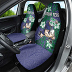 Personalised New Zealand Warriors Car Seat Cover Polynesian Tribal Pattern With Rugby Warrior Mascot Art