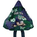 Personalised New Zealand Warriors Cloak Polynesian Tribal Pattern With Rugby Warrior Mascot Art