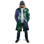 Personalised New Zealand Warriors Cloak Polynesian Tribal Pattern With Rugby Warrior Mascot Art