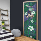 Personalised New Zealand Warriors Door Cover Polynesian Tribal Pattern With Rugby Warrior Mascot Art