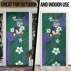 Personalised New Zealand Warriors Door Cover Polynesian Tribal Pattern With Rugby Warrior Mascot Art