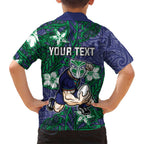Personalised New Zealand Warriors Family Matching Tank Maxi Dress and Hawaiian Shirt Polynesian Tribal Pattern With Rugby Warrior Mascot Art