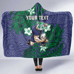 Personalised New Zealand Warriors Hooded Blanket Polynesian Tribal Pattern With Rugby Warrior Mascot Art