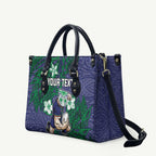 Personalised New Zealand Warriors Leather Bag Polynesian Tribal Pattern With Rugby Warrior Mascot Art