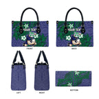 Personalised New Zealand Warriors Leather Bag Polynesian Tribal Pattern With Rugby Warrior Mascot Art